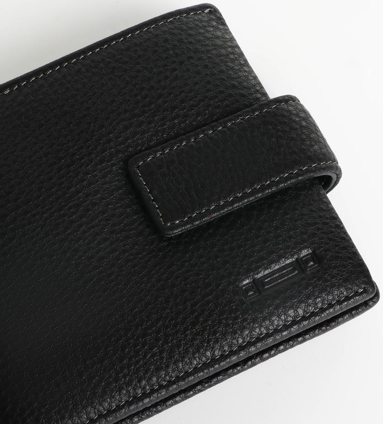 Портмоне на кнопке, цвет чёрный