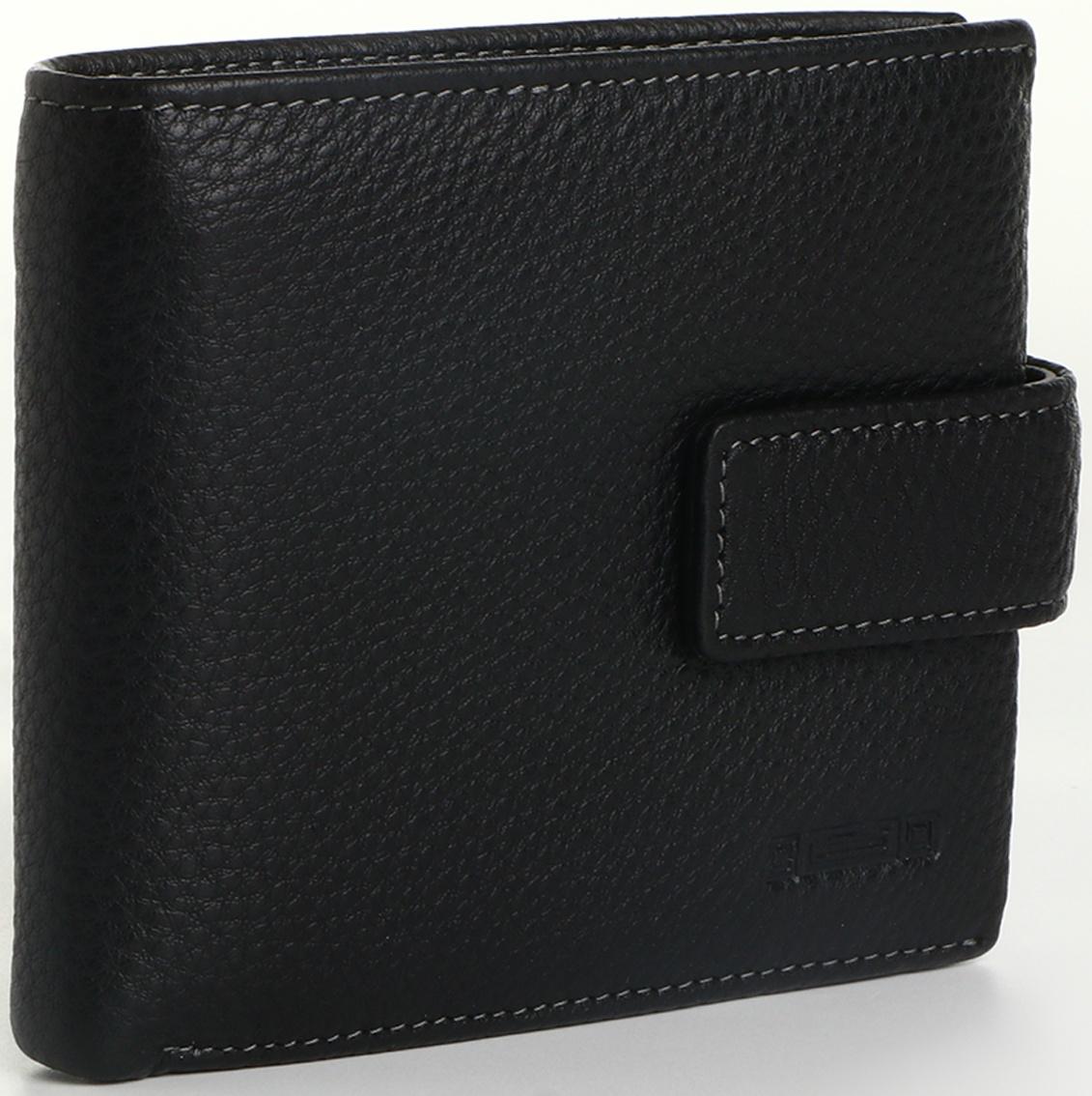 Портмоне на кнопке, цвет чёрный