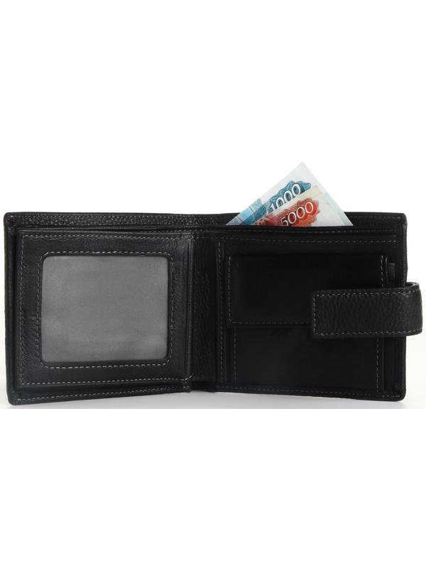 Портмоне на кнопке, цвет чёрный