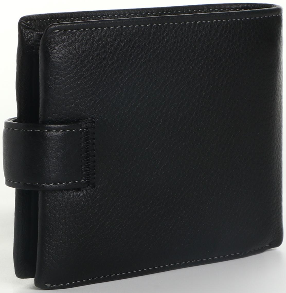 Портмоне на кнопке, цвет чёрный