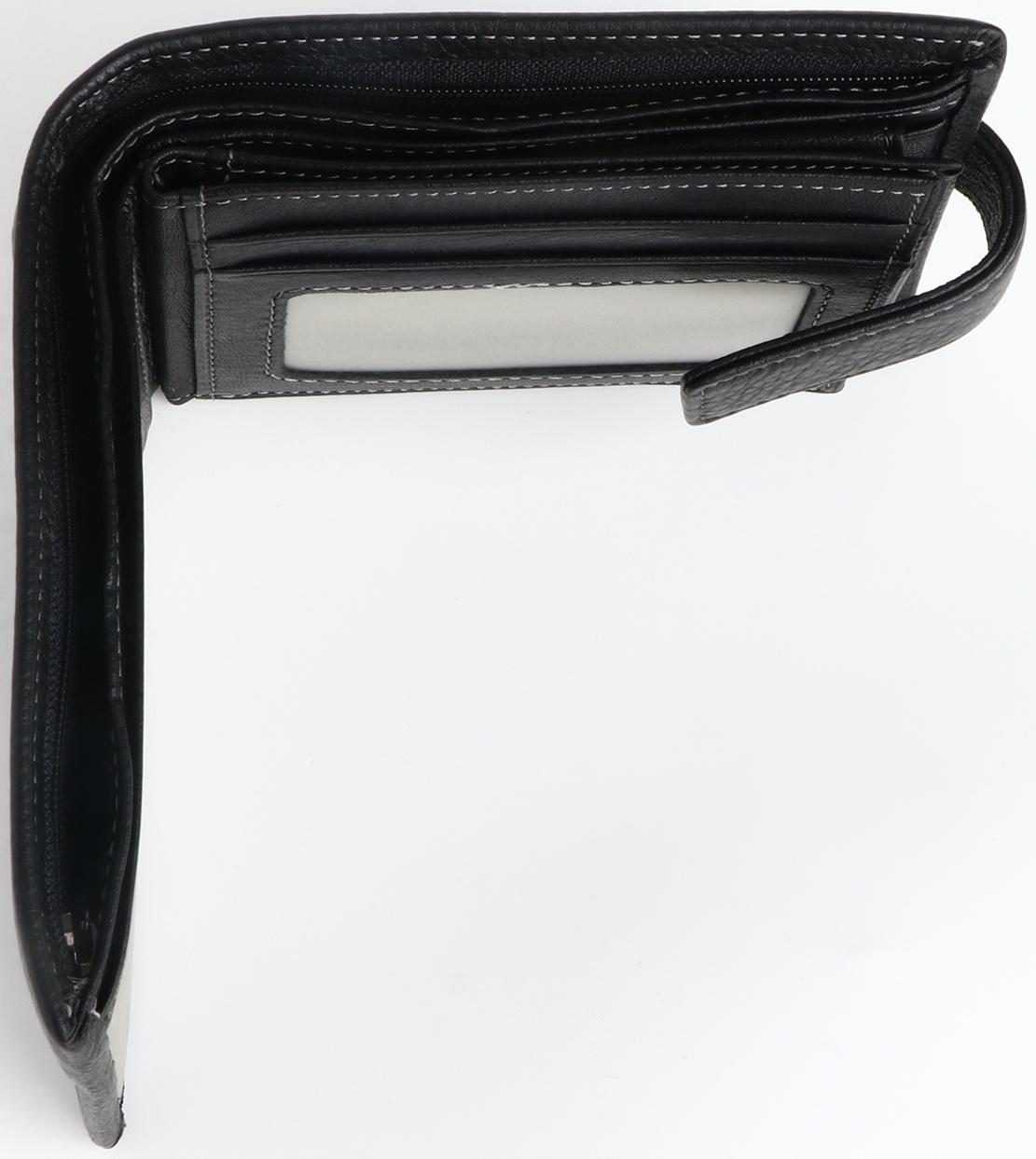 Портмоне на кнопке, цвет чёрный
