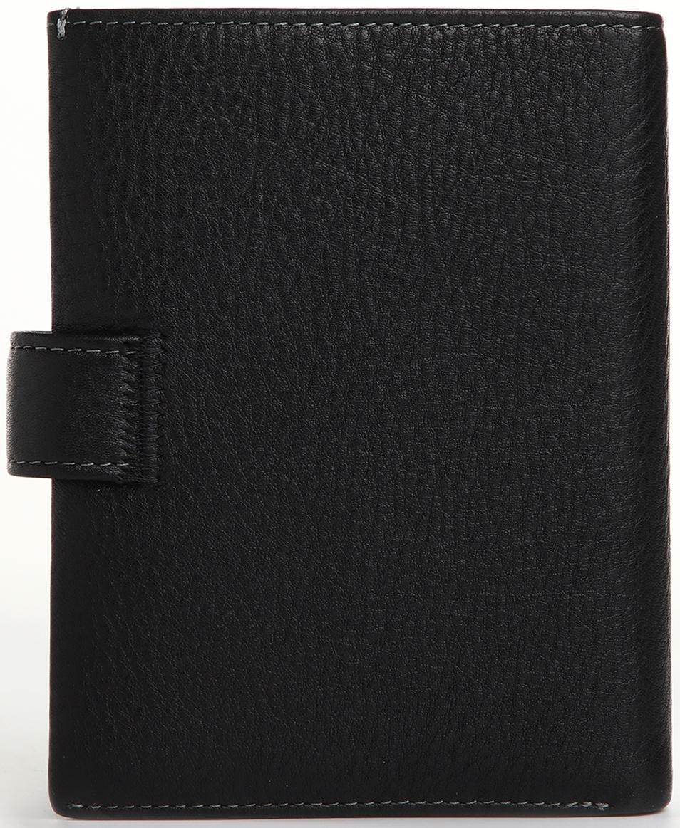 Портмоне на кнопке 3 в 1, отдел для автодокументов, паспорта, цвет чёрный