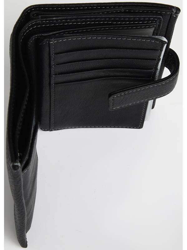 Портмоне на кнопке 3 в 1, отдел для автодокументов, паспорта, цвет чёрный