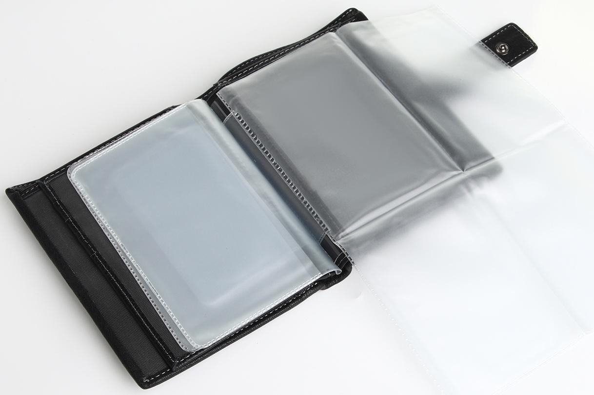 Портмоне на кнопке, отдел для автодокументов, цвет чёрный