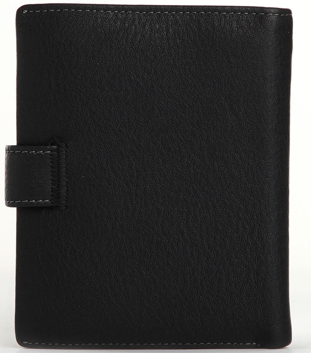 Портмоне на кнопке, отдел для автодокументов, цвет чёрный