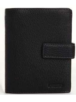 Портмоне на кнопке, отдел для автодокументов, цвет чёрный