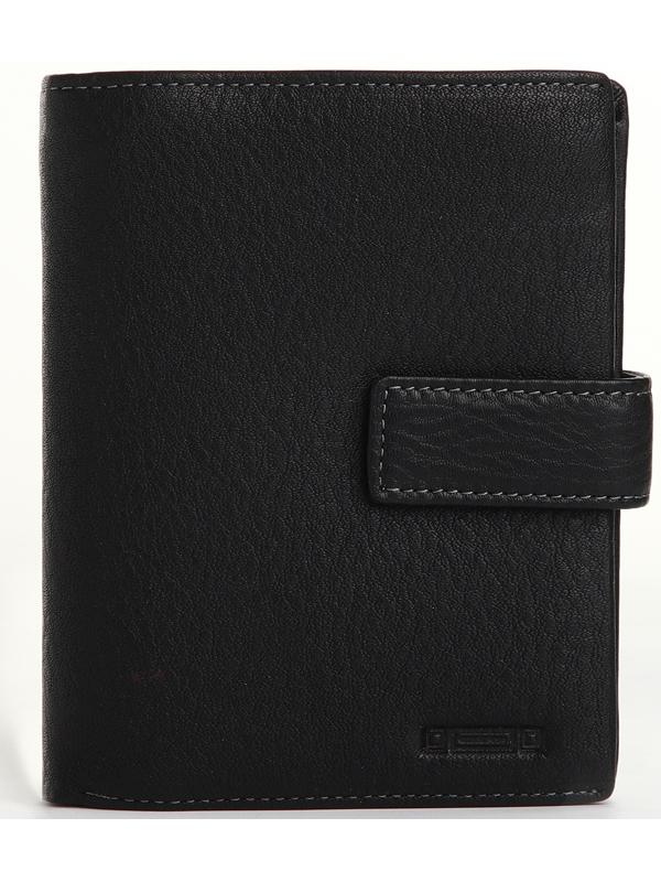 Портмоне на кнопке, отдел для автодокументов, цвет чёрный