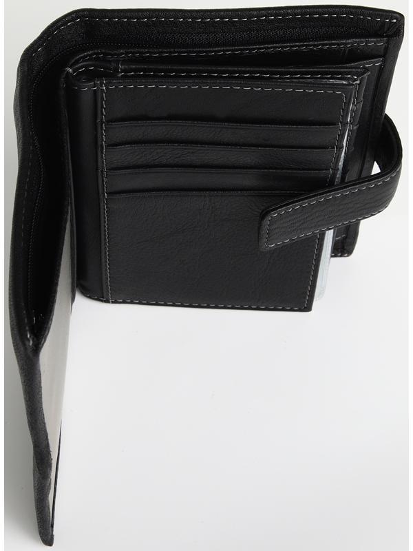 Портмоне на кнопке, отдел для автодокументов, цвет чёрный