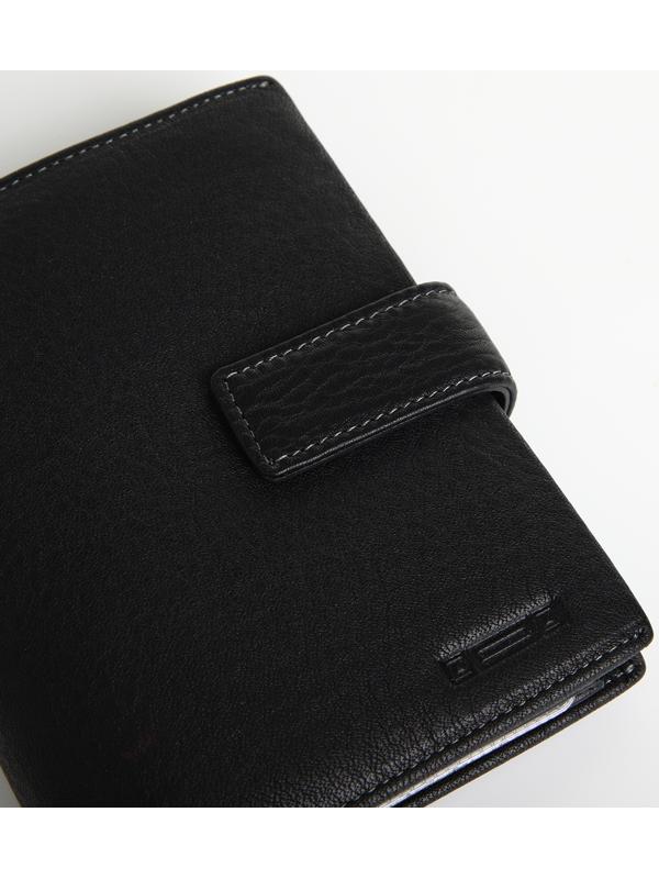 Портмоне на кнопке, отдел для автодокументов, цвет чёрный