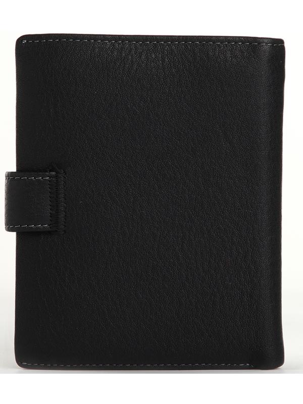 Портмоне на кнопке, отдел для автодокументов, цвет чёрный