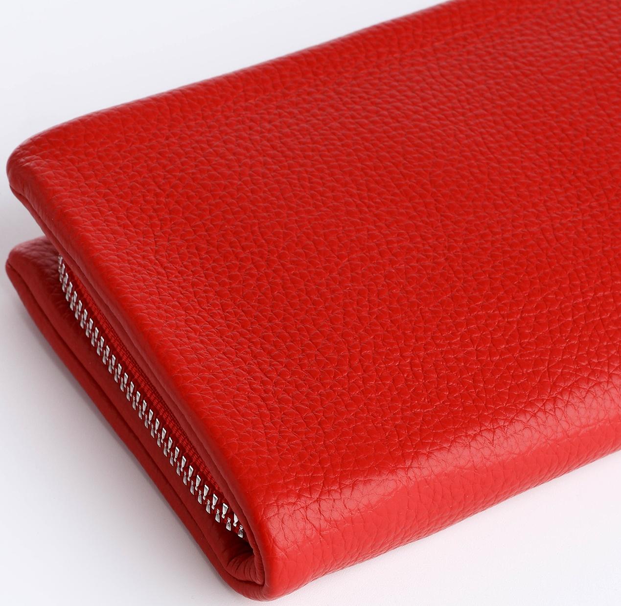 Кошелёк на молнии, цвет красный