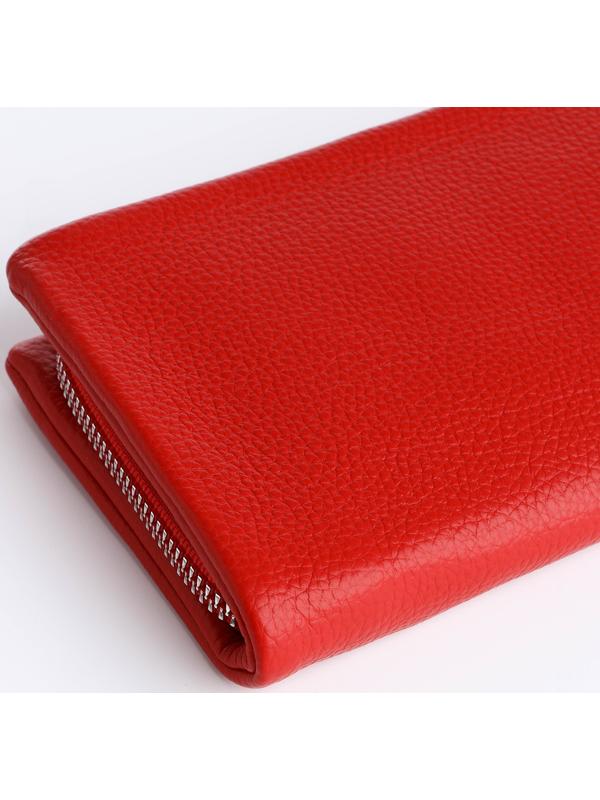 Кошелёк на молнии, цвет красный