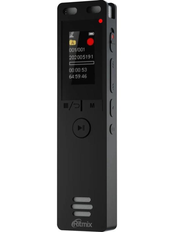 Диктофон RITMIX RR-155, 16Гб,micro SD, APE, MP3, WMA, FLAC, WAV, Jack 3.5, micro USB,черный