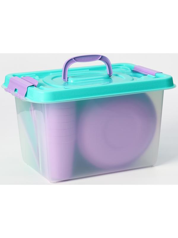 Набор посуды для пикника на 6 персон «Все за стол – 2», 52 предмета, цвет микс