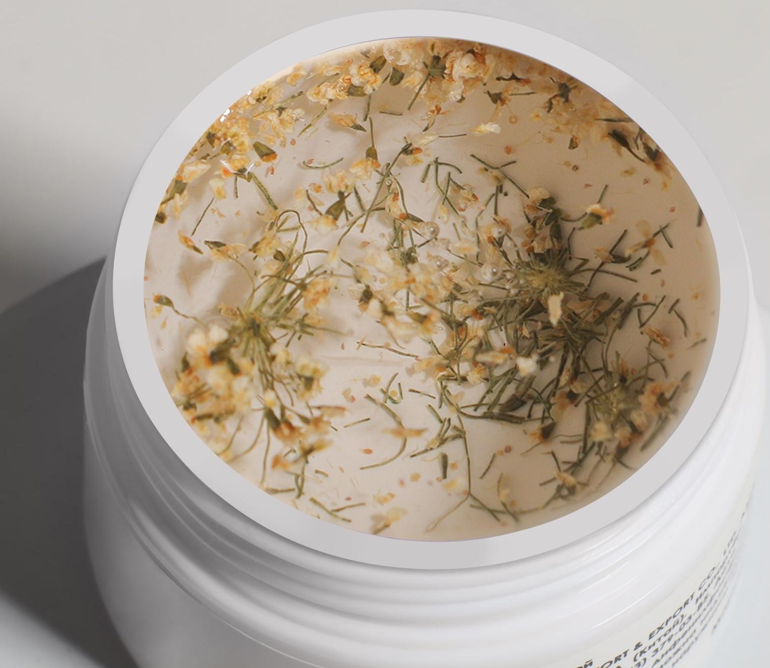 Гель для наращивания, с сухоцветами, 3-х фазный, 9 гр, LED/UV, цвет прозрачный/белый