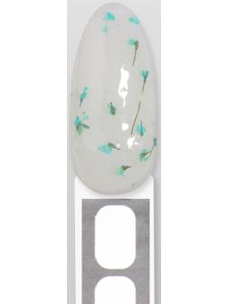 Гель для наращивания, с сухоцветами, 3-х фазный, 9 гр, LED/UV, цвет прозрачный/бирюзовый