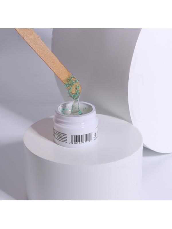 Гель для наращивания, с сухоцветами, 3-х фазный, 9 гр, LED/UV, цвет прозрачный/бирюзовый