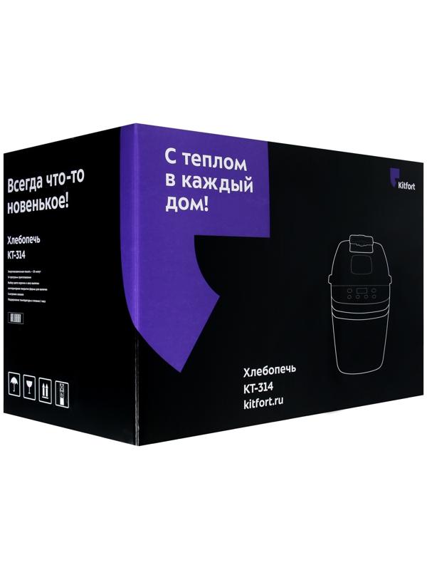 Хлебопечь Kitfort КТ-314, 850 Вт, 14 программ, до 1.35 кг, чёрная