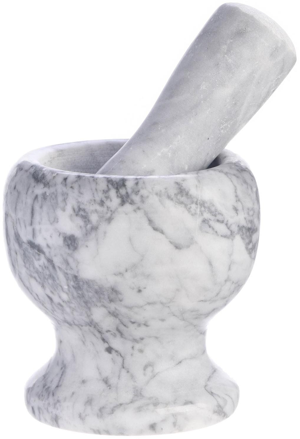 Ступка с пестиком из камня средняя, 250 мл, белый мрамор, в коробке