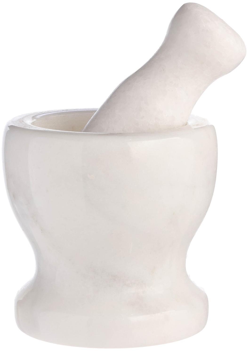 Ступка с пестиком из камня средняя, 250 мл, белая, в коробке