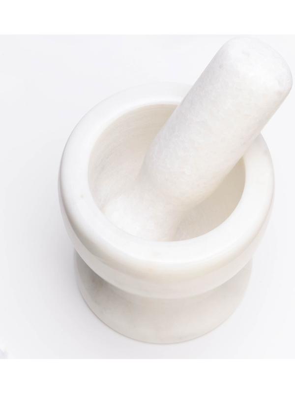 Ступка с пестиком из камня средняя, 250 мл, белая, в коробке