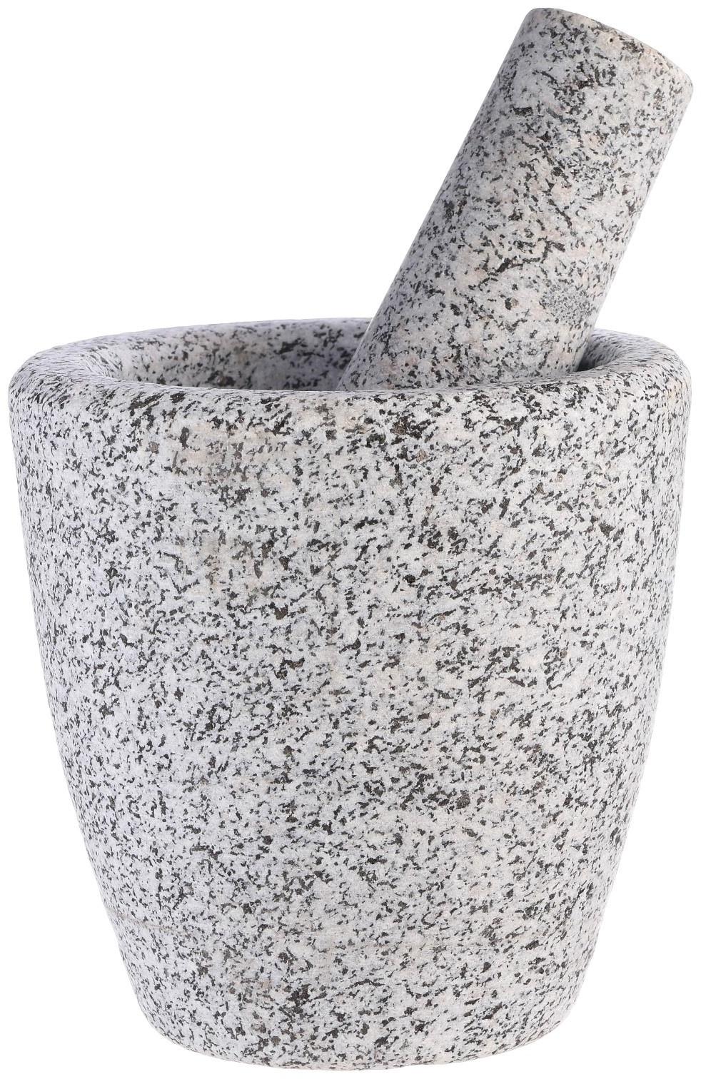 Ступка с пестиком из камня большая, 400 мл, серая, в коробке