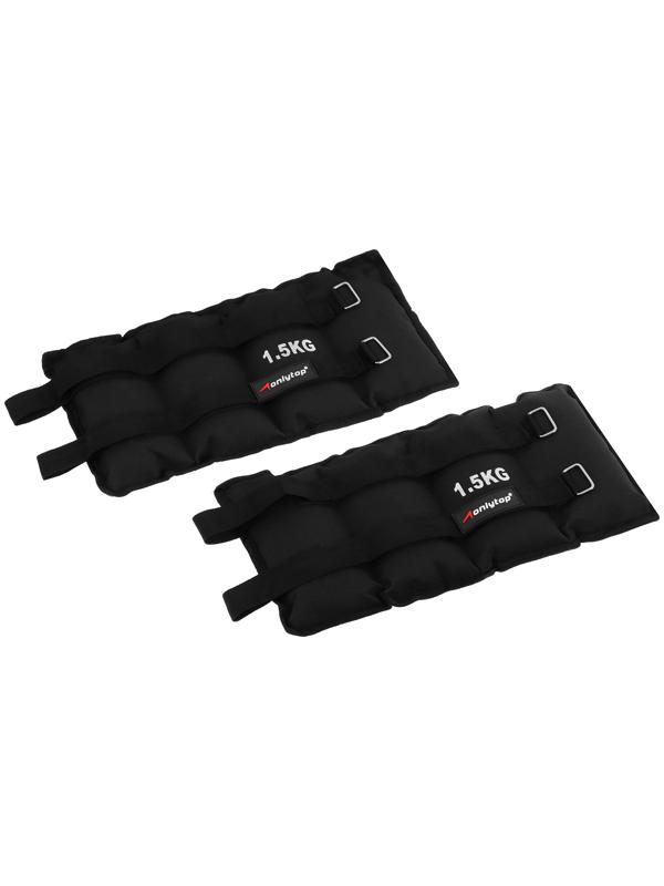 Утяжелители ONLYTOP, 2 шт. х 1,5 кг, цвет чёрный