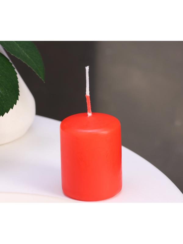 Набор свечей - цилиндров, 4х5 см, набор 3 шт, красная