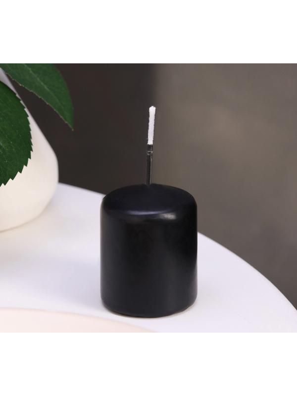 Набор свечей - цилиндров, 4х5 см, набор 4 шт, черная