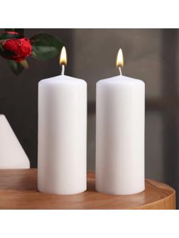 Набор свечей - цилиндров, 5х11,5 см, набор 2 шт, белая