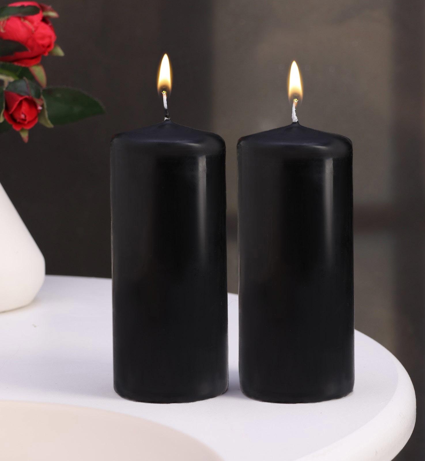 Набор свечей - цилиндров, 5х11,5 см, набор 2 шт, черная