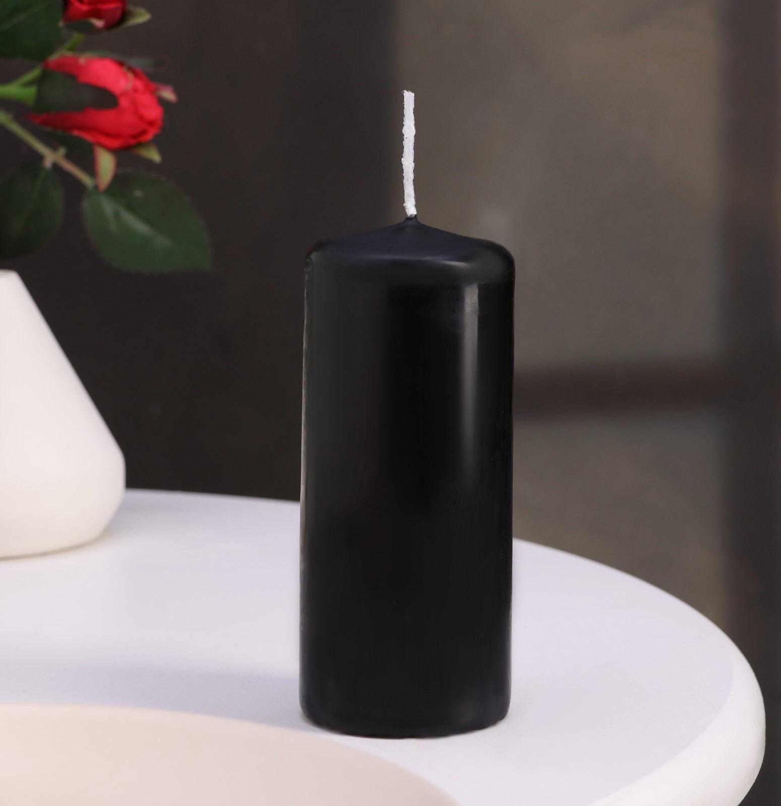 Набор свечей - цилиндров, 5х11,5 см, набор 2 шт, черная