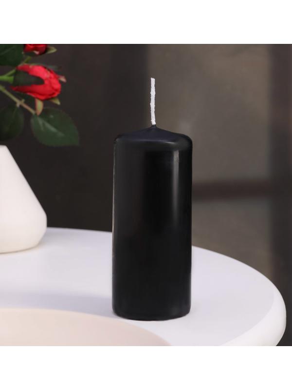 Набор свечей - цилиндров, 5х11,5 см, набор 2 шт, черная