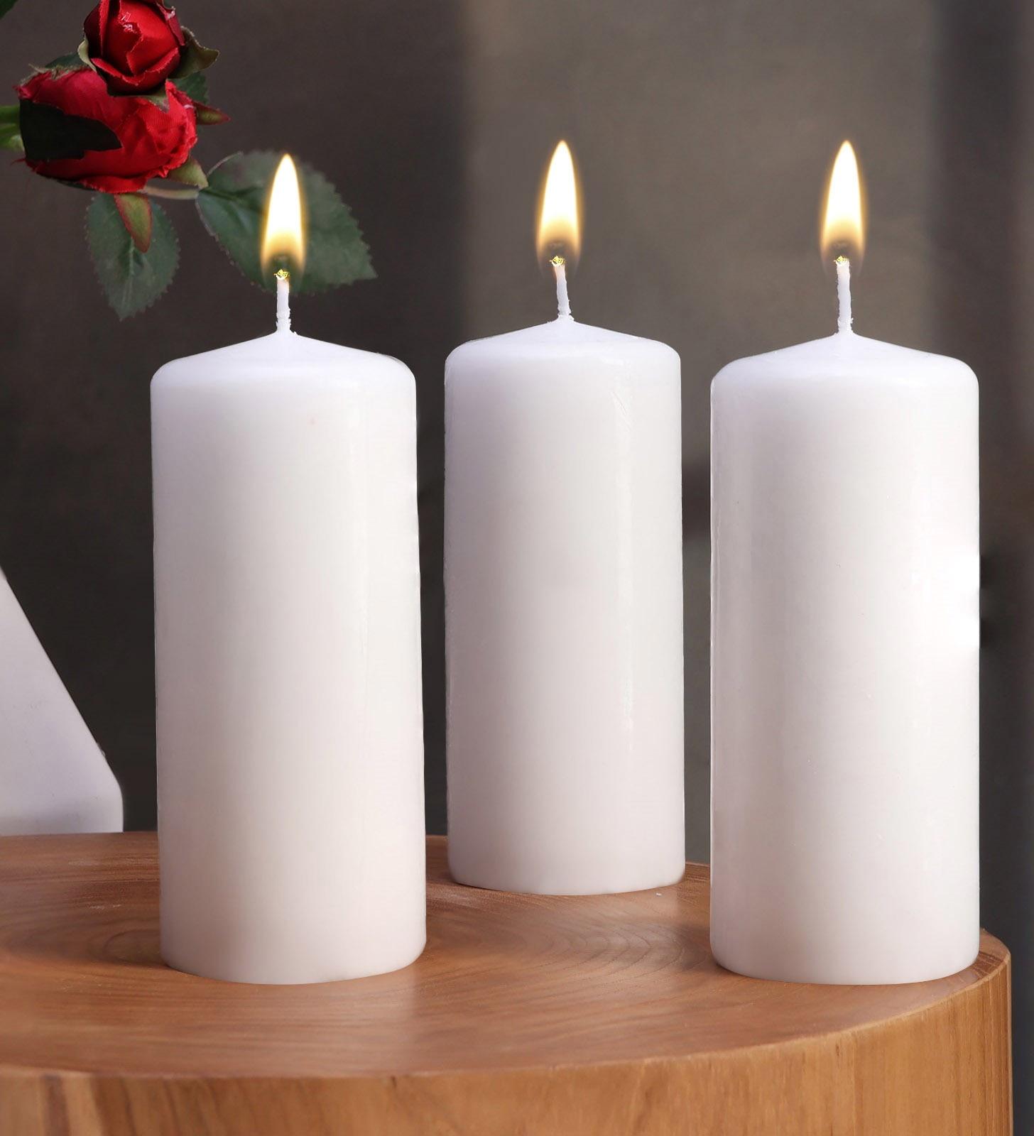 Набор свечей - цилиндров, 5х11,5 см, набор 3 шт, белая