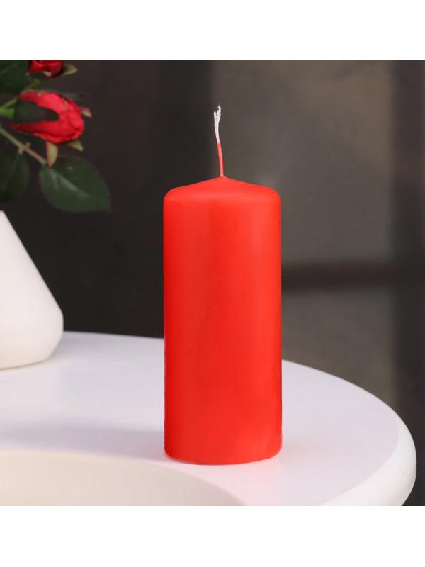 Набор свечей - цилиндров, 5х11,5 см, набор 3 шт, красная
