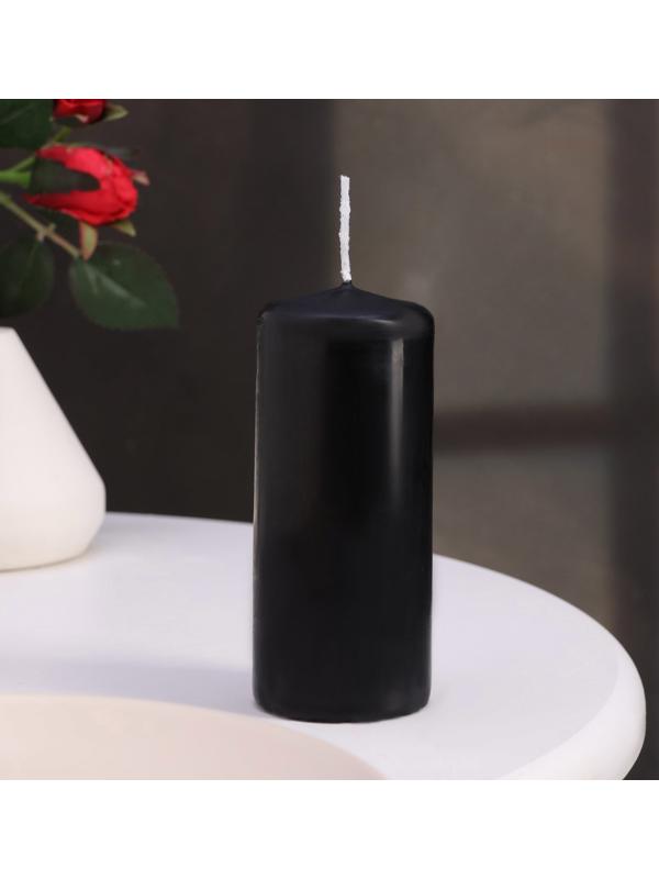 Набор свечей - цилиндров, 5х11,5 см, набор 3 шт, черная