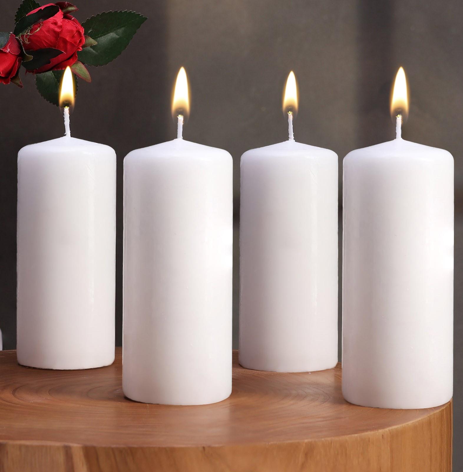 Набор свечей - цилиндров, 5х11,5 см, набор 4 шт, белая