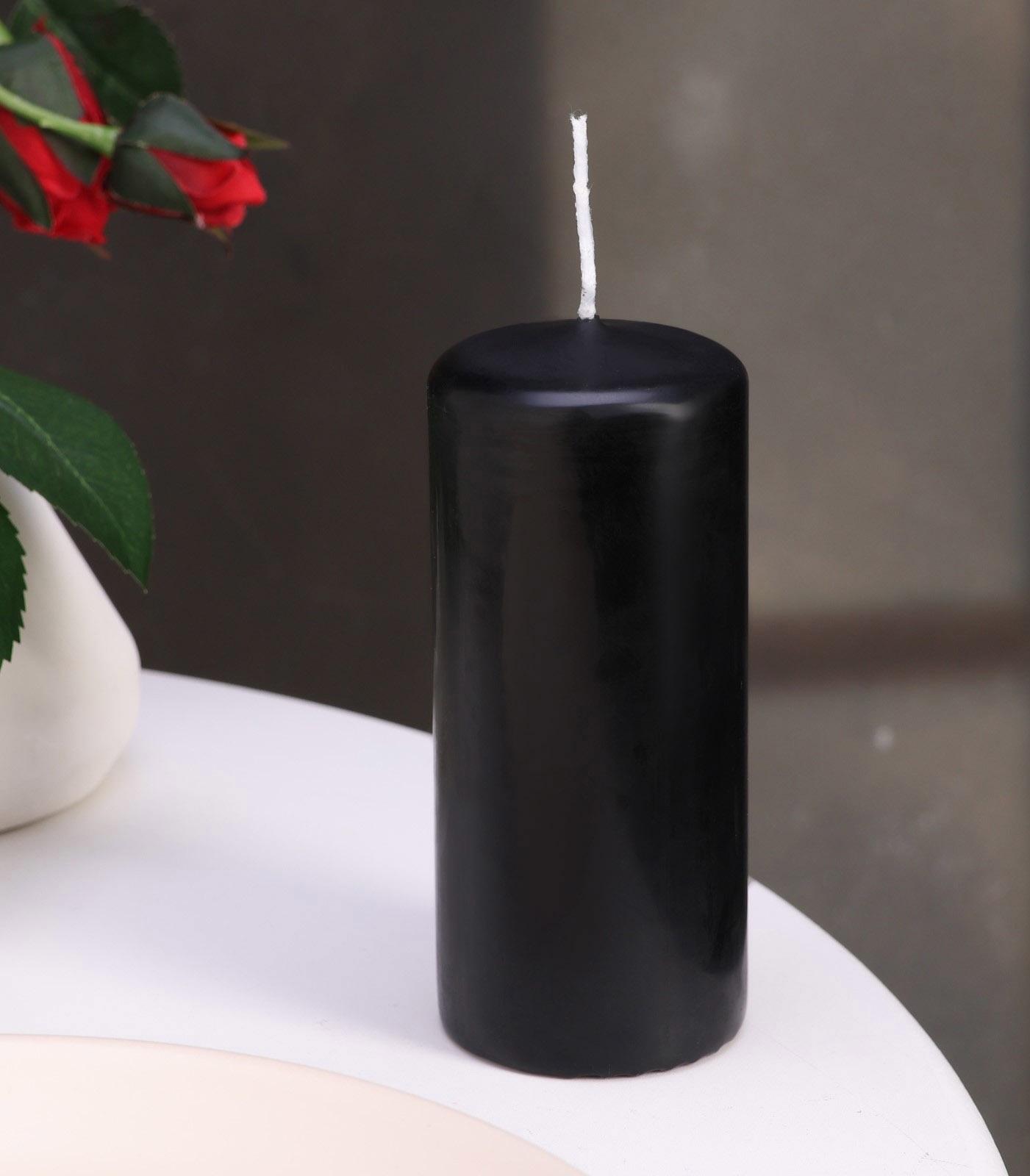 Набор свечей - цилиндров, 5х11,5 см, набор 4 шт, черная