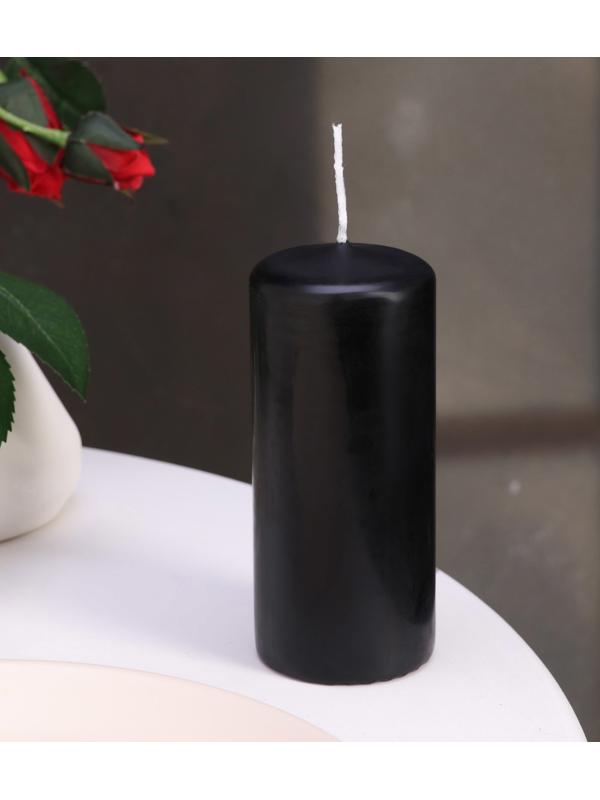 Набор свечей - цилиндров, 5х11,5 см, набор 4 шт, черная
