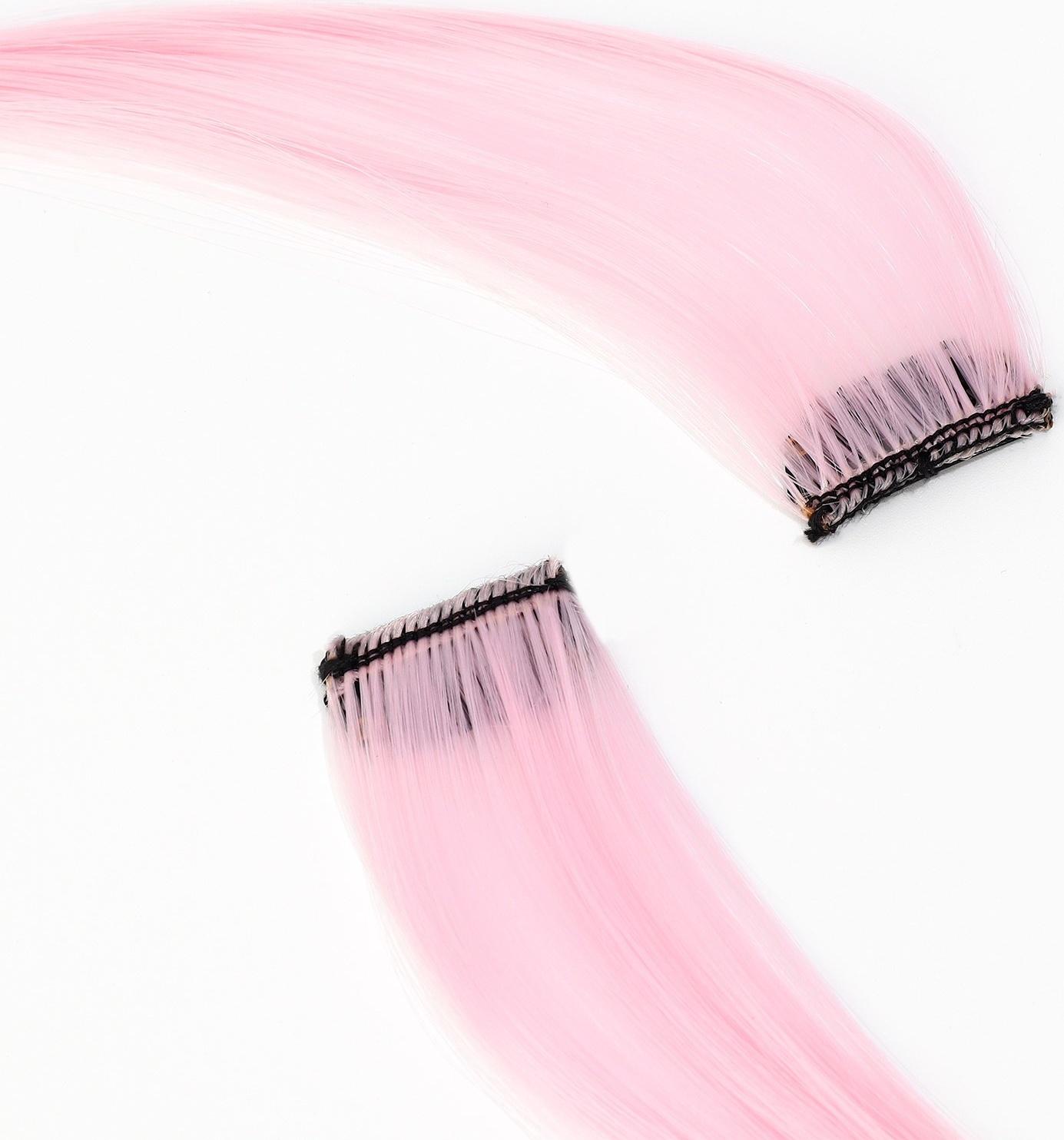 Цветные пряди для волос, 2 шт «Нежный кусь»,9 х 11,6 см, (нежно-розовый)