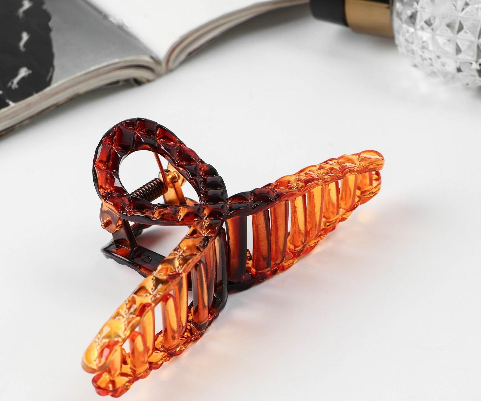 Краб для волос «Кофейный» петля рельеф, 11 см