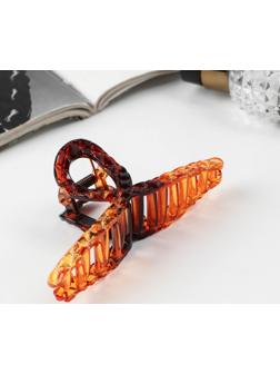 Краб для волос «Кофейный» петля рельеф, 11 см