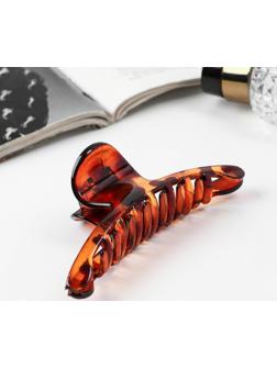 Краб для волос «Леопардовый» тонкий, 11,5 см, коричневый