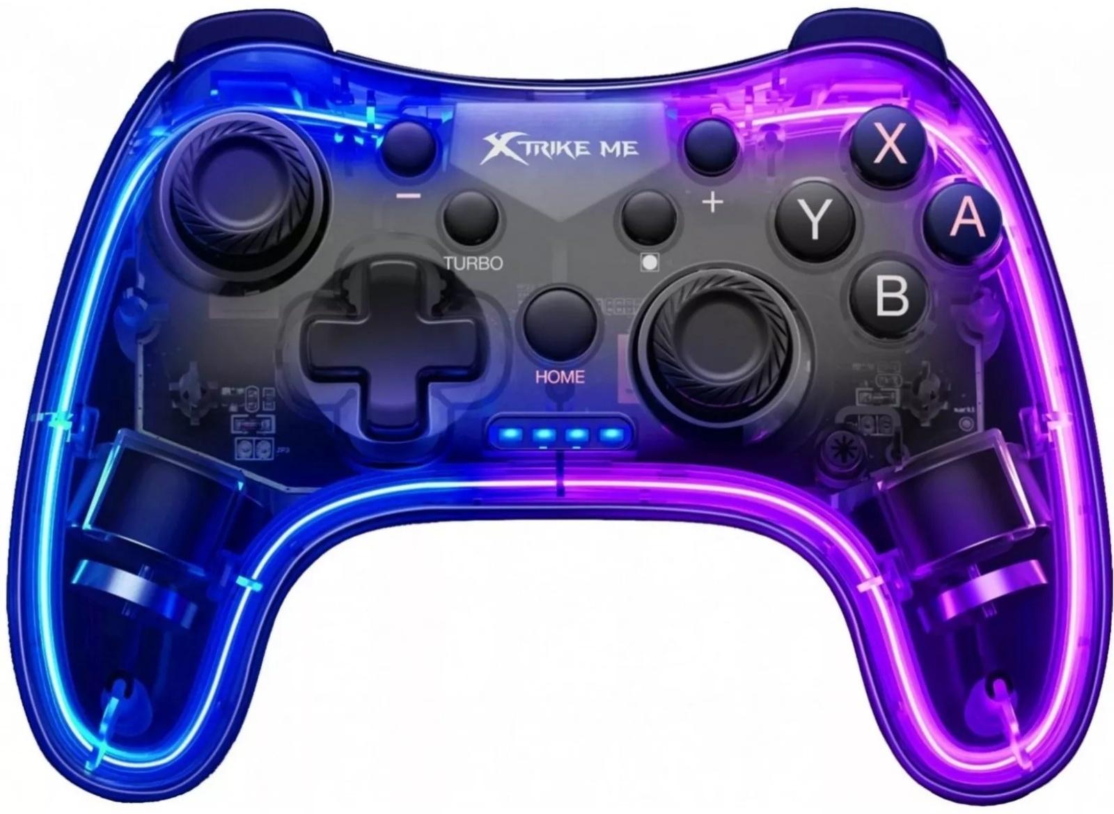 Геймпад Xtrike Me GP-52, беспроводной, для PS4, Bluetooth 4.0, 800 мАч, прозрачный