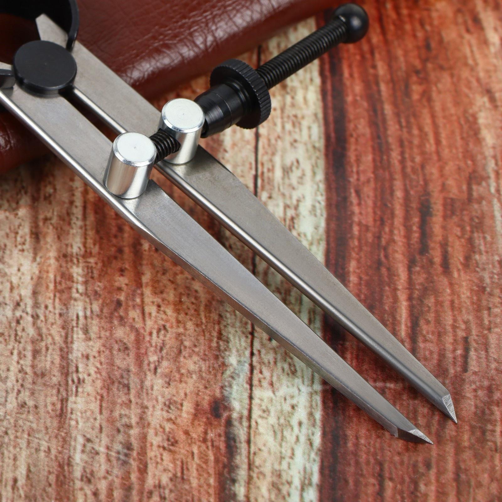 Контрциркуль для кожи, разметочный, 100 мм, 15 × 8 см, цвет серебряный/чёрный