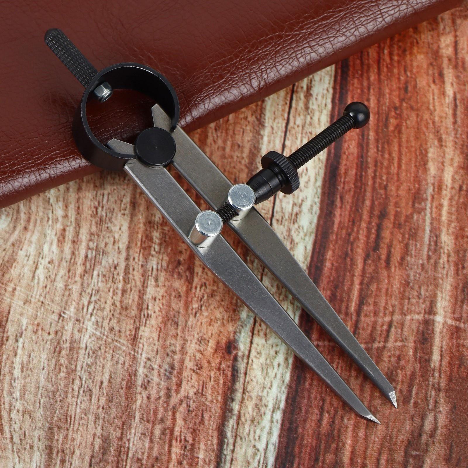 Контрциркуль для кожи, разметочный, 100 мм, 15 × 8 см, цвет серебряный/чёрный