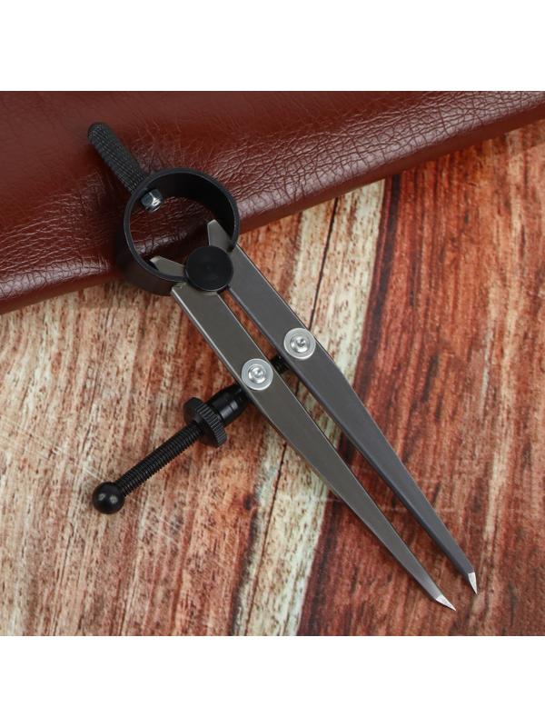 Контрциркуль для кожи, разметочный, 100 мм, 15 × 8 см, цвет серебряный/чёрный