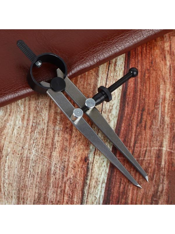 Контрциркуль для кожи, разметочный, 100 мм, 15 × 8 см, цвет серебряный/чёрный