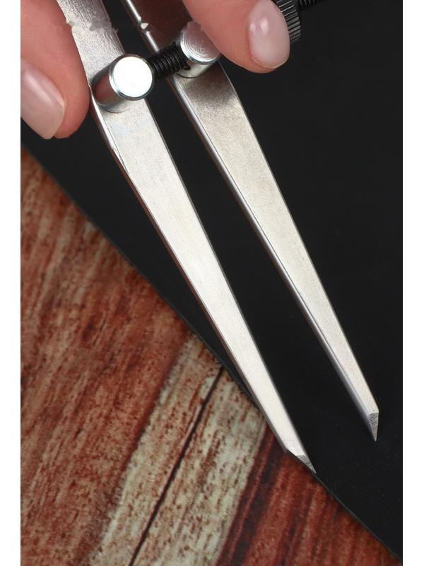 Контрциркуль для кожи, разметочный, 100 мм, 15 × 8 см, цвет серебряный/чёрный