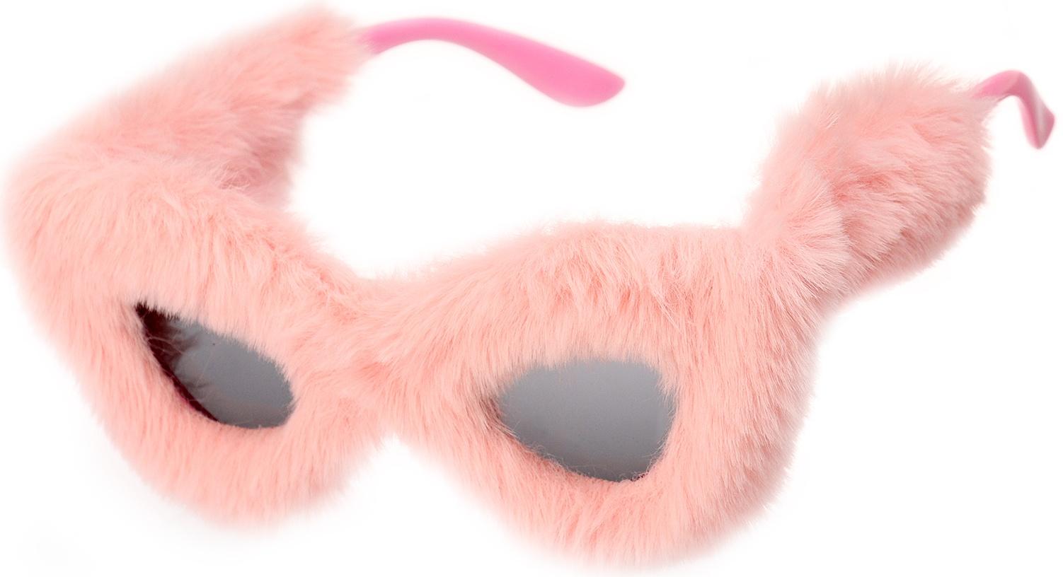 Карнавальные очки «Меховые», цвет розовый